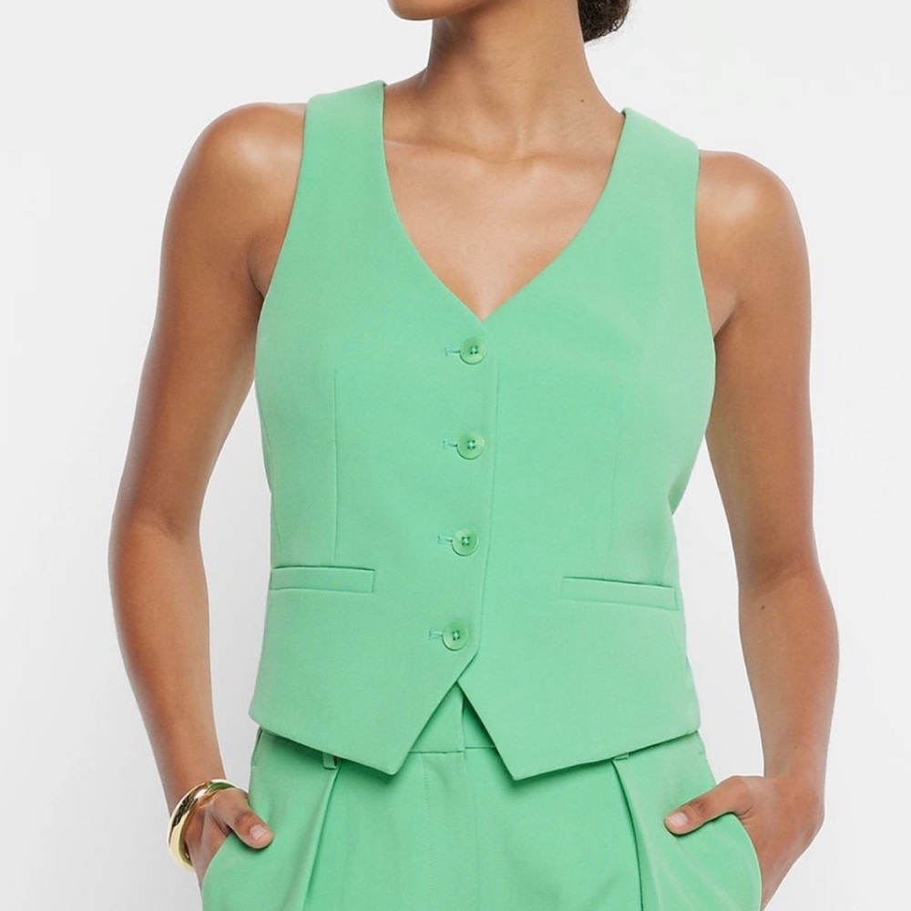 NWT Button Front Tailored Blazer Vest